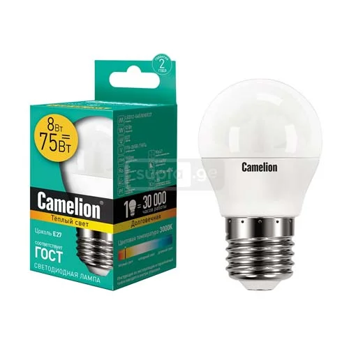 Camelion LED ეკონომიური ნათურა 8ვტ=75ვტ